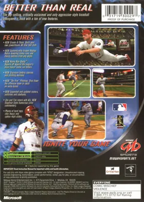 MLB SlugFest 2004 (USA) box cover back